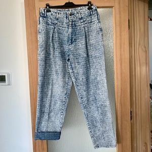 Zeppelin High Rise Pleated Front Denim Jeans with Studs Women's